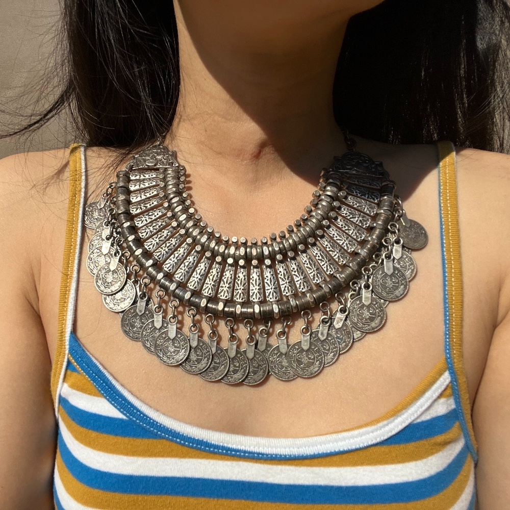 GYPSY QUEEN COIN NECKLACE - SILVER